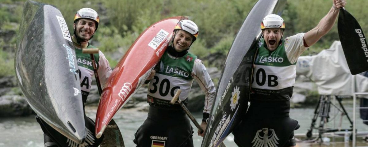 Europameister Franz Anton (Leipzig), Nico Bettge (Leipzig) und Sideris Tasiadis (Augsburg)